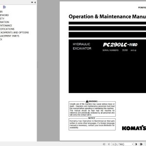 Komatsu PC290LC-11E0 Operation & Maintenance Manual PEN01825-01
