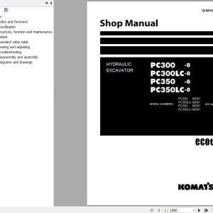 Komatsu PC300-8 to PC350LC-8 Shop Manual SEN01983-20