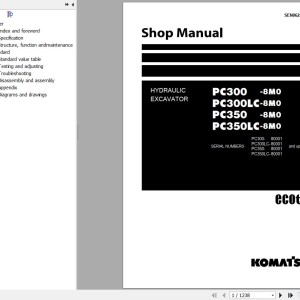 Komatsu PC300-8M0 to PC350LC-8M0 Shop Manual SEN06257-09