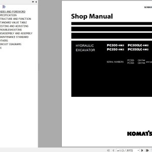 Komatsu PC300-8M2 to PC350-8M2 Shop Manual SEN06931-C1