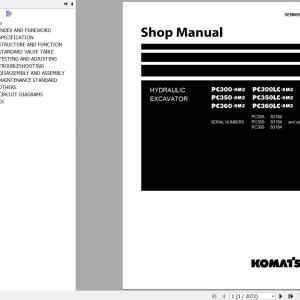 Komatsu PC300-8M2 to PC360LC-8M2 Shop Manual SEN06931-02