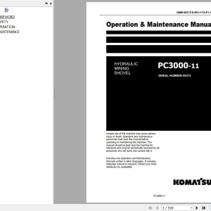 Komatsu PC3000-11 Operation & Maintenance Manual OMM 06373-D-EN-11T4-P1-1.0