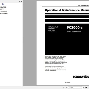Komatsu PC3000-6 Operation & Maintenance Manual OMM 06388-D-EN-6T2-P1-1.0