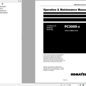 Komatsu PC3000-6 Operation & Maintenance Manual OMM 06390-D-GB-6T2-P1-1.0