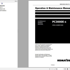 Komatsu PC3000E-6 Operation & Maintenance Manual OMM 06385-E-EN-6-P1-1.0