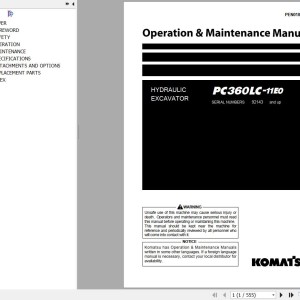 Komatsu PC360LC-11E0 Operation & Maintenance Manual PEN01838-00