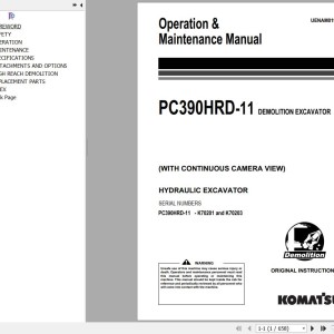 Komatsu PC390HRD-11 Operation & Maintenance Manual UENAM01980