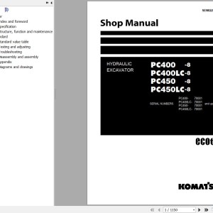Komatsu PC400-8 to PC450LC-8 Shop Manual SEN02223-21