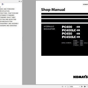 Komatsu PC400-8R to PC450LC-8R Shop Manual SEN04239-18