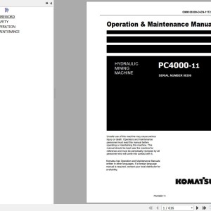 Komatsu PC4000-11 Operation & Maintenance Manual OMM 08309-D-EN-11T2-P1-1.0