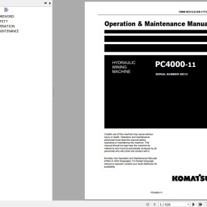 Komatsu PC4000-11 Operation & Maintenance Manual OMM 08312-D-EN-11T2-P1-1.0