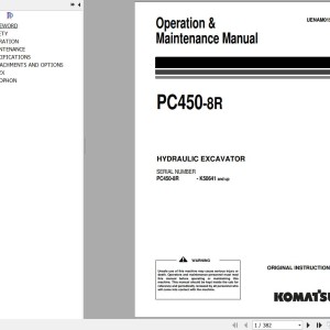 Komatsu PC450-8R Operation & Maintenance Manual UENAM01541