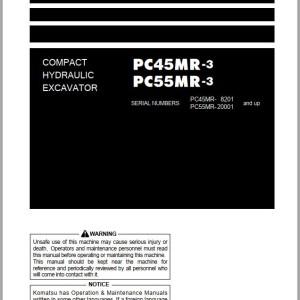 Komatsu PC45MR-3 PC55MR-3 Operation & Maintenance Manual TEN01129-00
