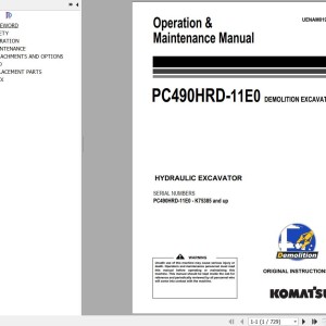 Komatsu PC490HRD-11E0 Operation & Maintenance Manual UENAM01950