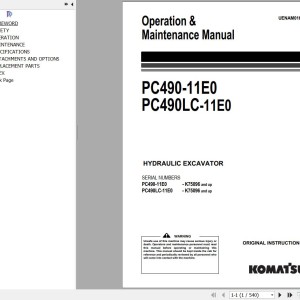 Komatsu PC490LC-11E0 PC490LC-11E0 Operation & Maintenance Manual UENAM01635