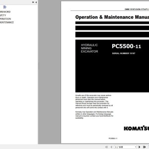 Komatsu PC5500-11 Operation & Maintenance Manual OMM 15187-D-EN-11T4-P1-1.0