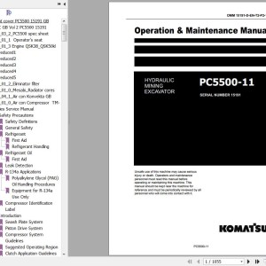 Komatsu PC5500-11 Operation & Maintenance Manual OMM 15191-D-EN-11T2-P2-1.0