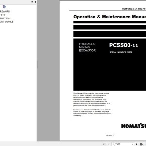 Komatsu PC5500-11 Operation & Maintenance Manual OMM 15192-D-EN-11T2-P1-1.0