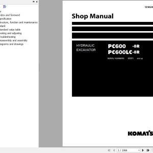 Komatsu PC600-8R PC600LC-8R Shop Manual SEN02402-18