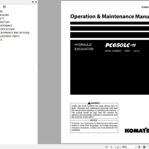 Komatsu PC650LC-11 Operation & Maintenance Manual TEN00753-15