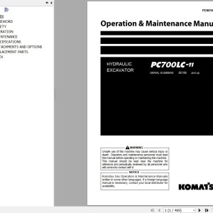 Komatsu PC700LC-11 Operation & Maintenance Manual PEN01675-06