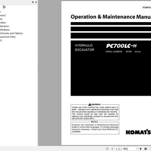 Komatsu PC700LC-11 Operation & Maintenance Manual PEN01675-07