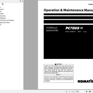 Komatsu PC78US-11 Operation & Maintenance Manual TEN00975-08