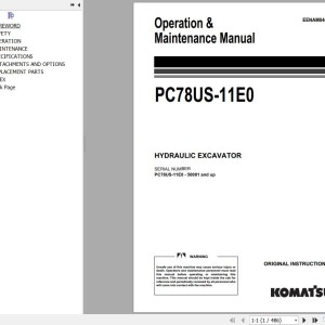 Komatsu PC78US-11E0 Operation & Maintenance Manual EENAM04051