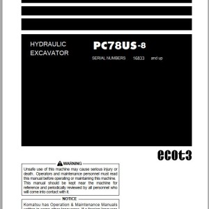 Komatsu PC78US-8 Operation & Maintenance Manual PEN00564-09