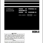 Komatsu PC800-8E0 to PC850SE-8E0 Operation & Maintenance Manual PEN01811-00