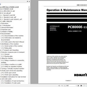 Komatsu PC8000-11E Operation & Maintenance Manual OMM 12128-E-EN-11-P2-1.0