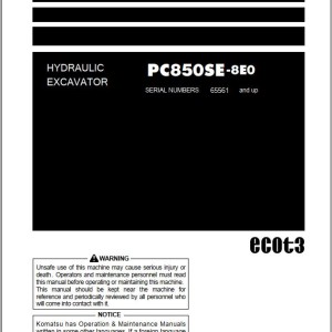 Komatsu PC850SE-8E0 Operation & Maintenance Manual PEN01813-00