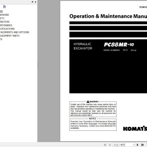 Komatsu PC88MR-10 Operation & Maintenance Manual PEN01034-07