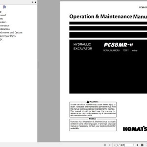 Komatsu PC88MR-11 Operation & Maintenance Manual PEN01765-02