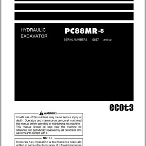Komatsu PC88MR-8 Operation & Maintenance Manual TEN00529-09