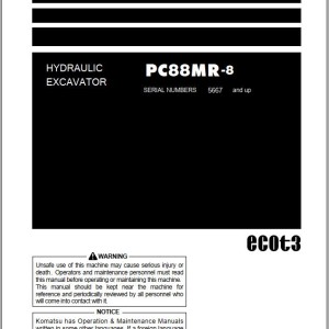 Komatsu PC88MR-8 Operation & Maintenance Manual TEN00529-10