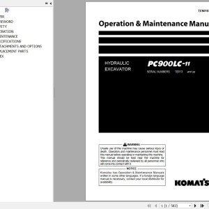 Komatsu PC900LC-11 Operation & Maintenance Manual TEN01039-00