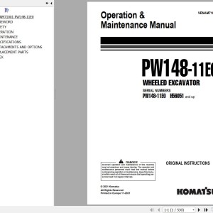 Komatsu PW148-11E0 Operation & Maintenance Manual VENAM71001