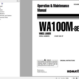 Komatsu WA100M-8E0 Operation & Maintenance Manual VENAM07003