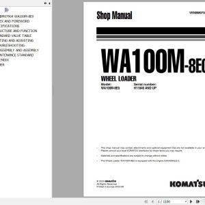 Komatsu WA100M-8E0 Shop Manual VENBM07004