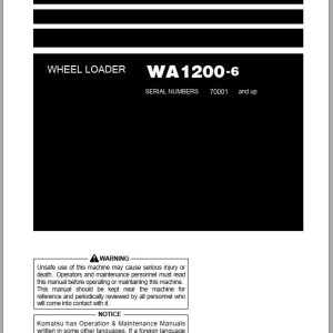 Komatsu WA1200-6 Operation & Maintenance Manual PEN01167-08