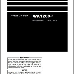 Komatsu WA1200-6 Operation & Maintenance Manual PEN02072-00