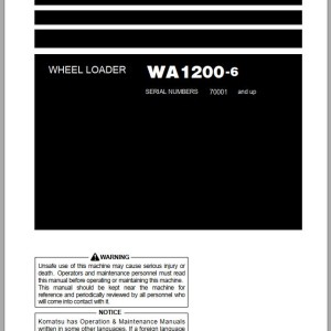 Komatsu WA1200-6 Operation & Maintenance Manual TEN00859-08