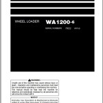 Komatsu WA1200-6 Operation & Maintenance Manual TEN01113-00