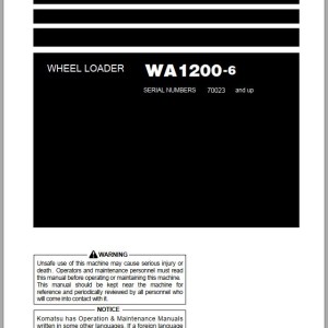Komatsu WA1200-6 Operation & Maintenance Manual TEN01119-00