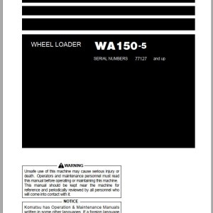 Komatsu WA150-5 Operation & Maintenance Manual PEN00572-05
