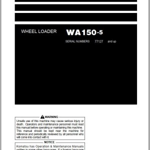 Komatsu WA150-5 Operation & Maintenance Manual TEN00537-04