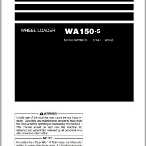 Komatsu WA150-5 Operation & Maintenance Manual TEN01107-00