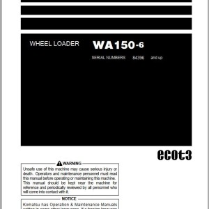 Komatsu WA150-6 Operation & Maintenance Manual PEN01853-00