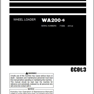 Komatsu WA200-6 Operation & Maintenance Manual PEN00504-12